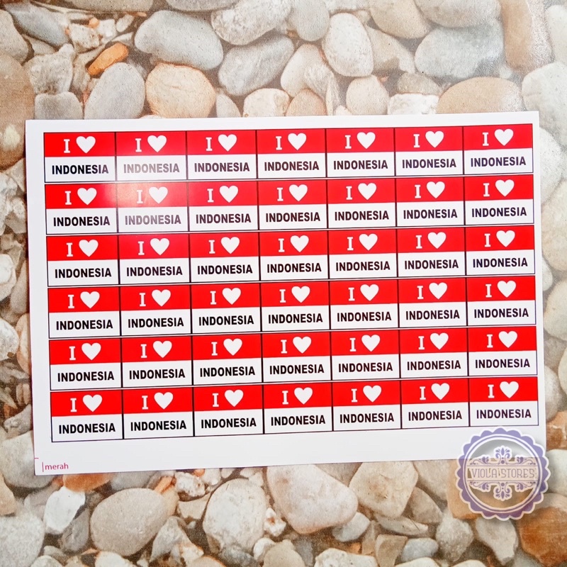 Jual Stiker Pipi Merah Putih I Love Indonesia Indonesia Maju Isi 40