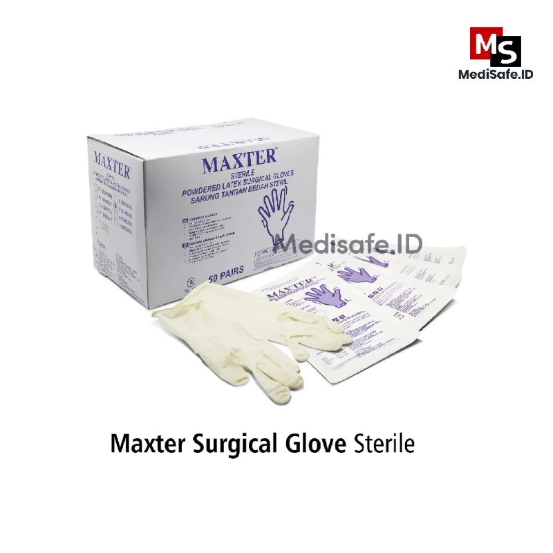 Jual Sarung Tangan Steril Maxter Handscoon Sterile Latex Powder Per Box