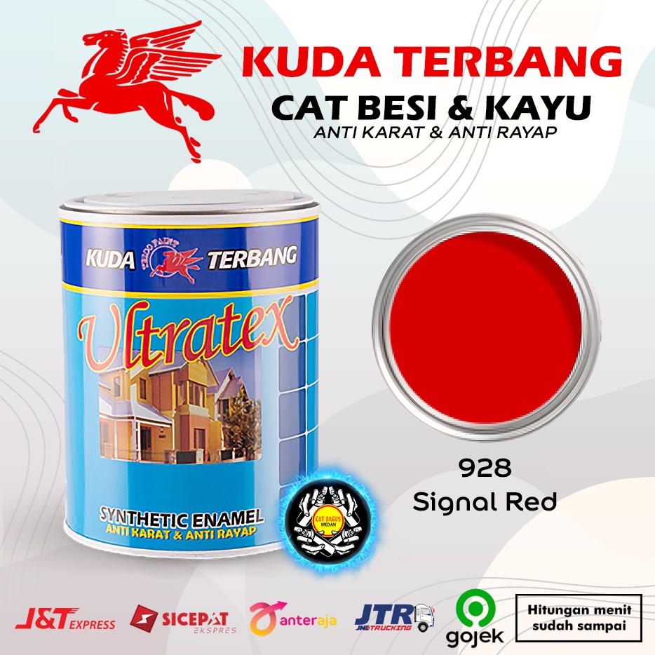 Jual CAT MINYAK CAT KAYU DAN BESI KUDA TERBANG ULTRATEX 1 KG WARNA 928