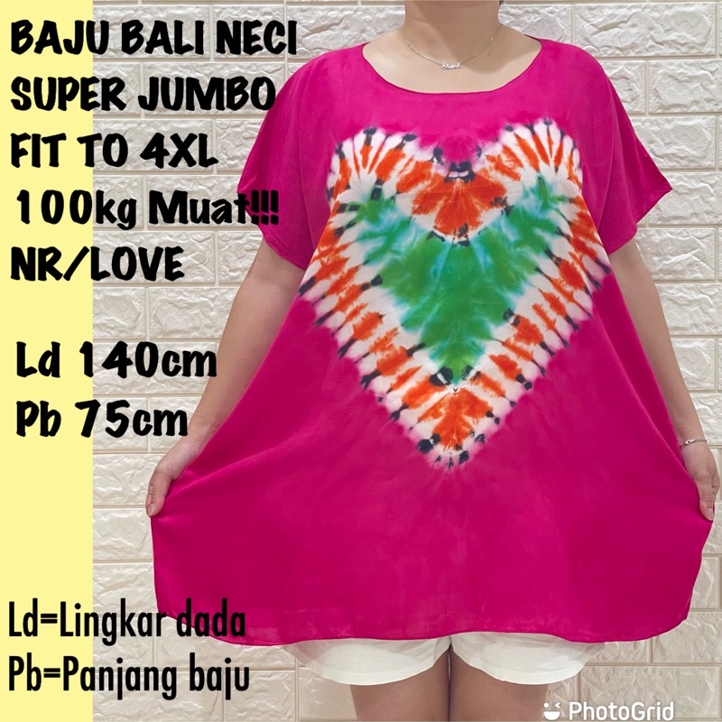 Jual Baju Bali No Ronce Super Jumbo Polos Nr Love Fit To Xl Real Pict