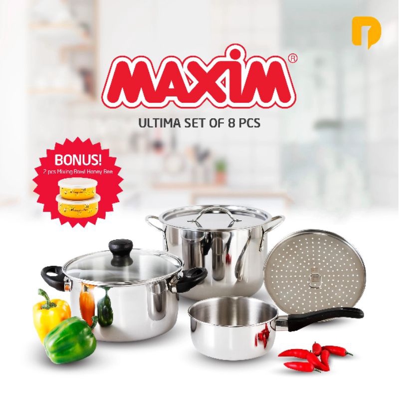 Jual Maxim Ultima Set Of 8 Pcs Set Panci Maxim Maxim Stainless