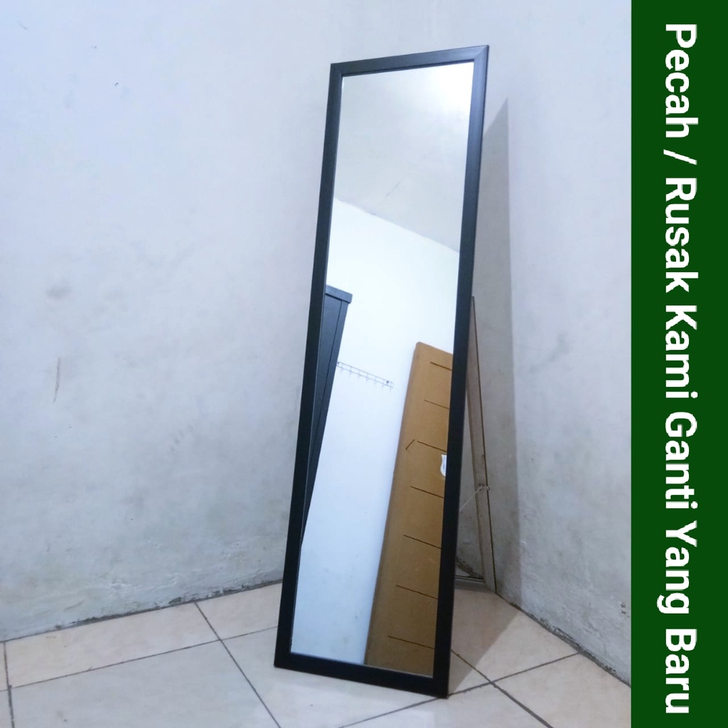 Jual Standing Mirror Minimalis Hitam Ukuran 35 X 127Cm Full Body