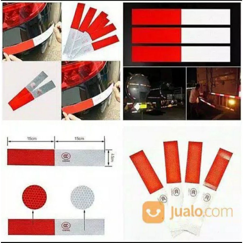 Jual Sticker Skotlite Tebal Reflector Merah Putih Cm Safety