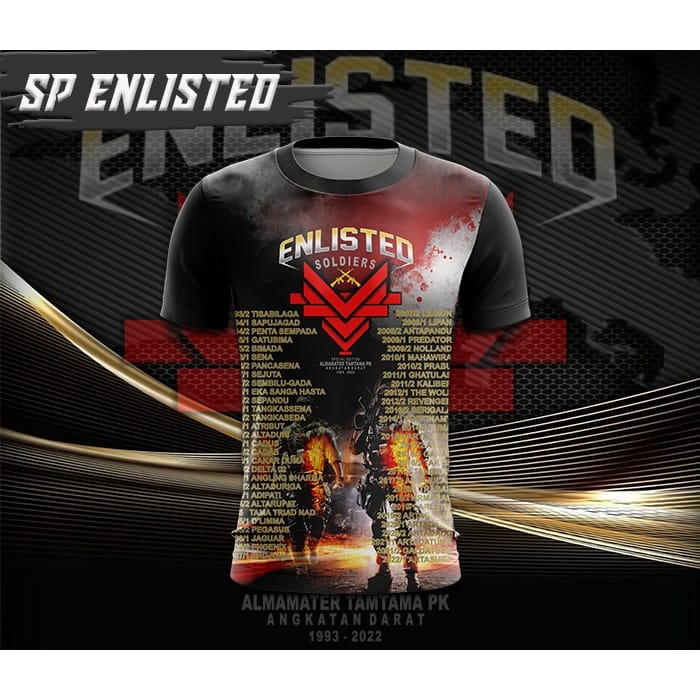 Jual JERSEY KAOS TNI ENLISTED TAMTAMA BAHAN DRYFIT DINGIN NYAMAN