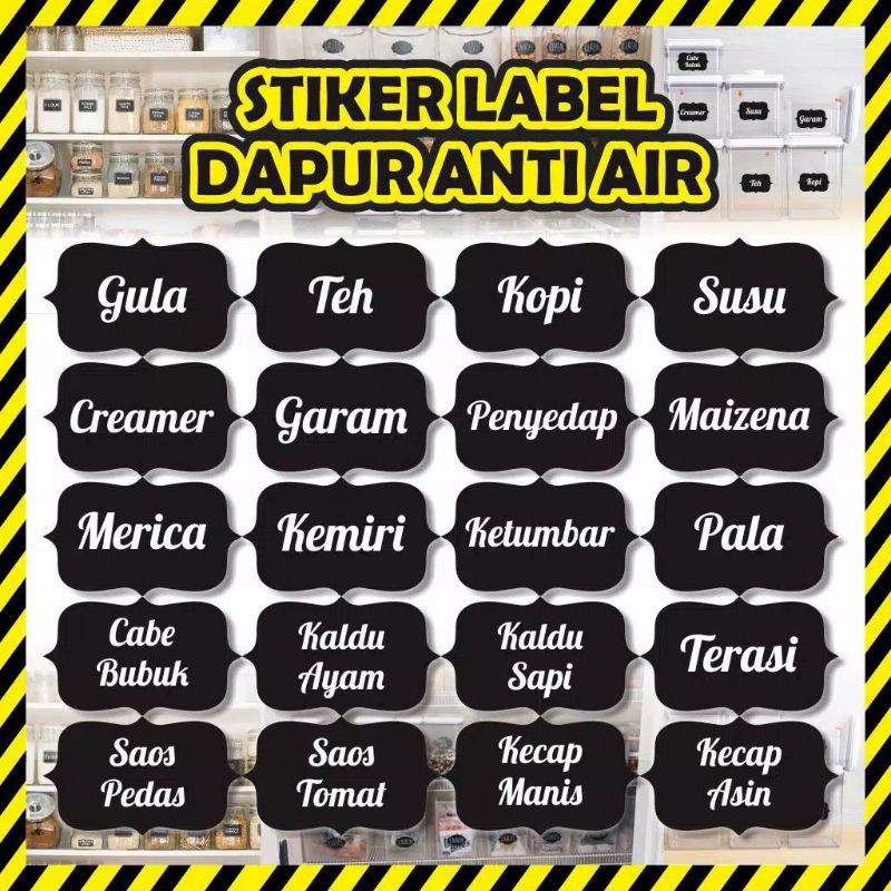 Jual Stiker Botol Kotak Bumbu Dapur Isi 20 Pcs Label Sticker Bumbu