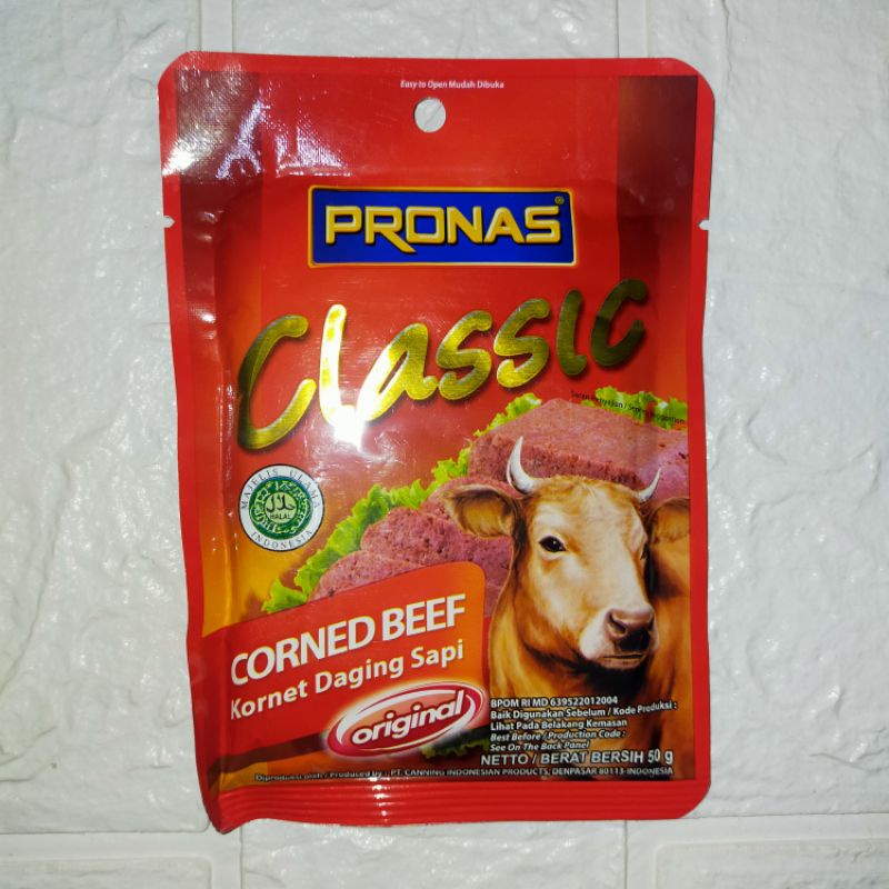 Jual PRONAS CLASSIC CORNED BEEF KORNET DAGING SAPI ORIGINAL SACHET