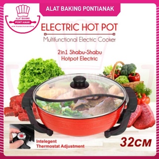 Jual Suki Pan Sekat Shabu 2in1 Panci Listrik SteamBoat Hotpot Belah Dua