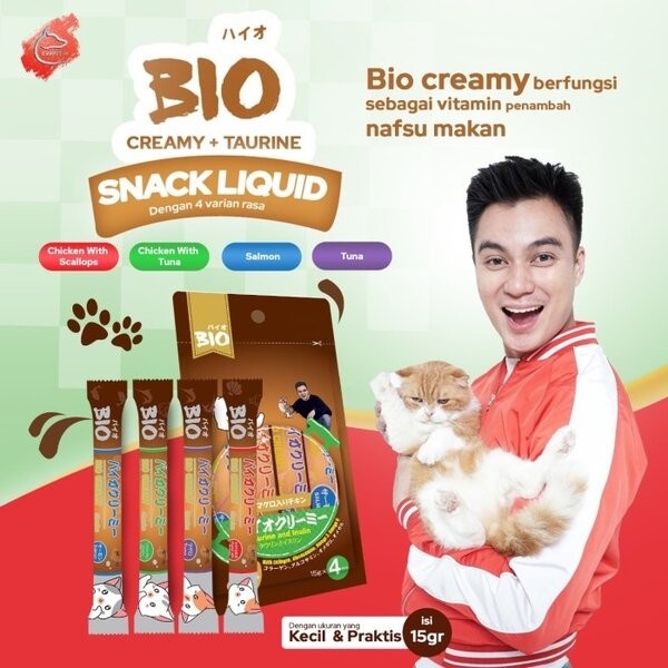 Jual Bio Creamy Chicken Scallop Treats Treat Snack Kucing Camilan Meo