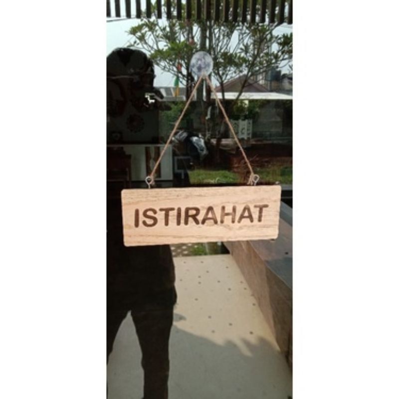 Jual TULISAN PAPAN BUKA ISTIRAHAT BOLAK BALIK 2IN1 2 SISI CUSTOM SIGN