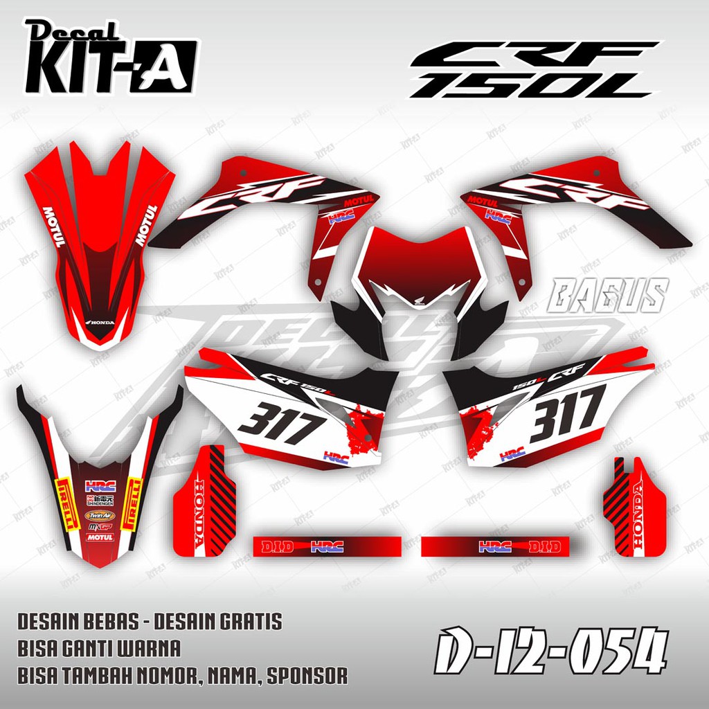 Decal Stiker CRF 150 L Custom Full Body Striping Sticker CRF 150 L 054