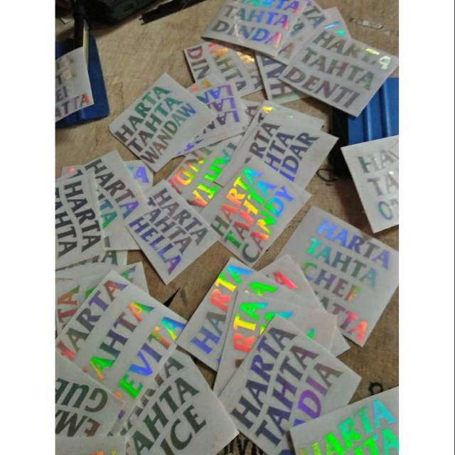 Jual Sticker Hologram Harta Tahta Nama Bisa Request Ukuran 10x10cm