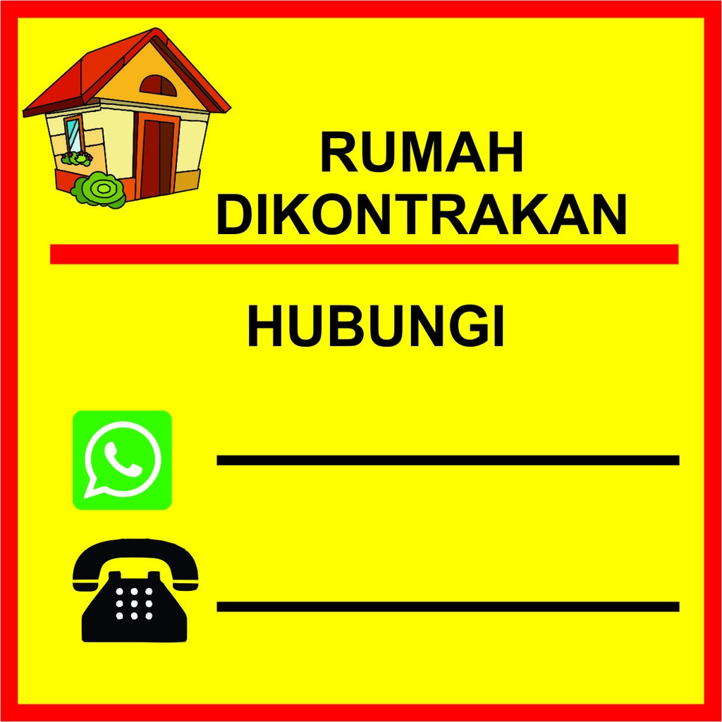 Jual TERMURAH SPANDUK RUMAH DI KONTRAKAN DIJUAL BANNER UKURAN 1X1