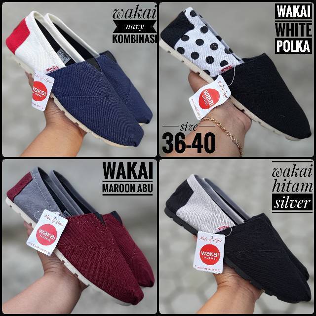 Sepatu Wakai Kasual Slip On Pria Wanita Grade Ori Shopee Indonesia