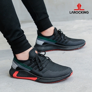 De Q Larocking Vortex Hitam Sepatu Sneakers Running Gym Shoes