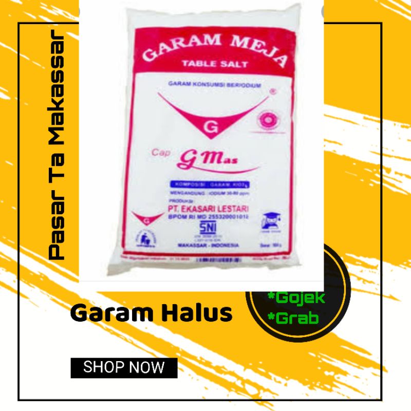 Jual Garam Halus Gram Garam Meja Garam Beryodium Shopee Indonesia