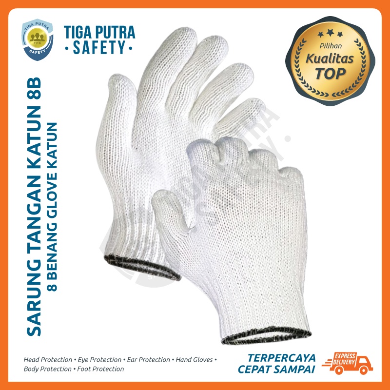 Jual Sarung Tangan Kerja Katun Krem B Safety Glove Proyek Benang