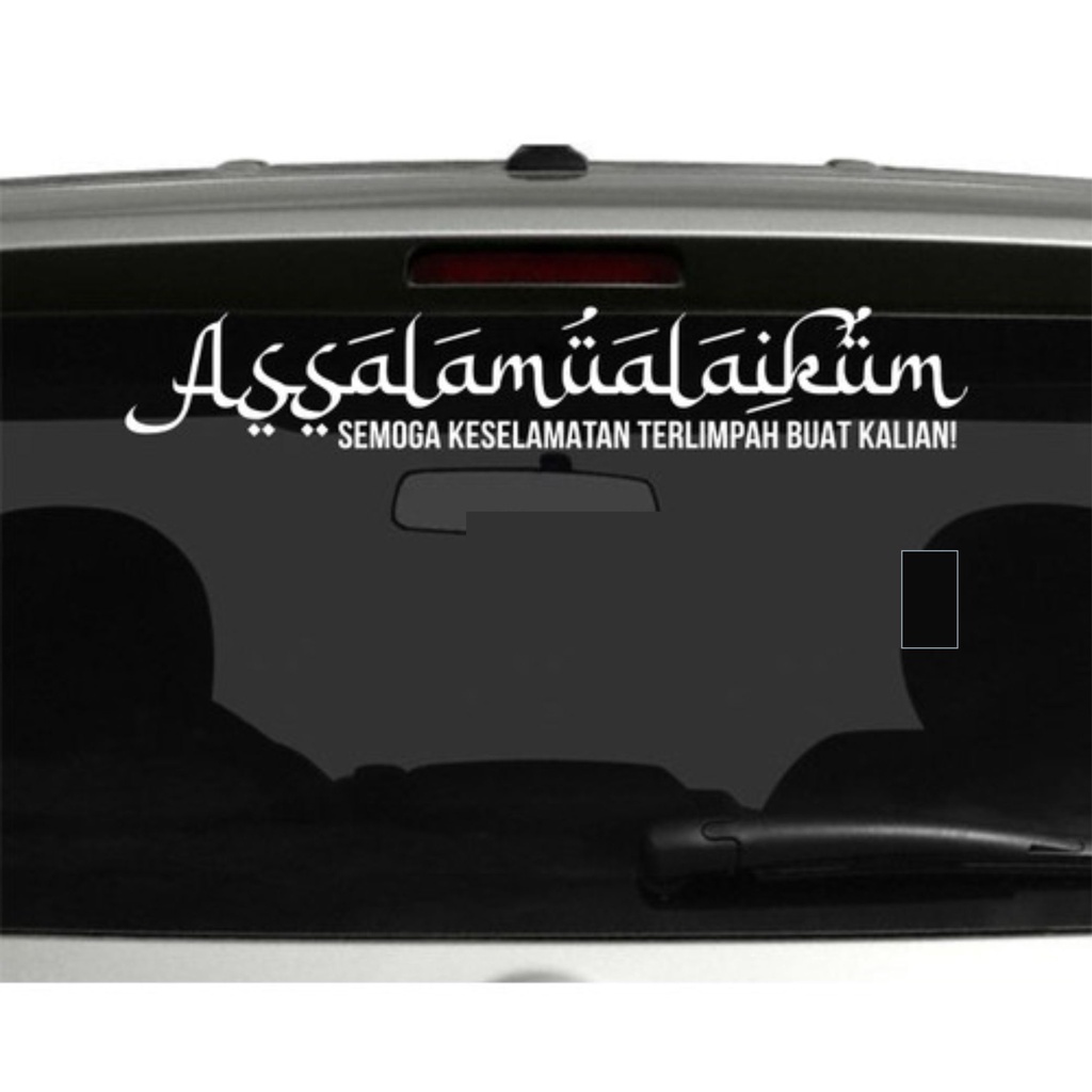 Jual CUTTING STICKER MOBIL ASSALAMUALAIKUM LATIN VARIASI KEREN 50CM