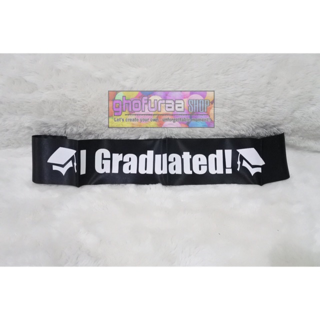 Jual Sash Graduated Selempang Slempang Wisuda Graduation Hitam