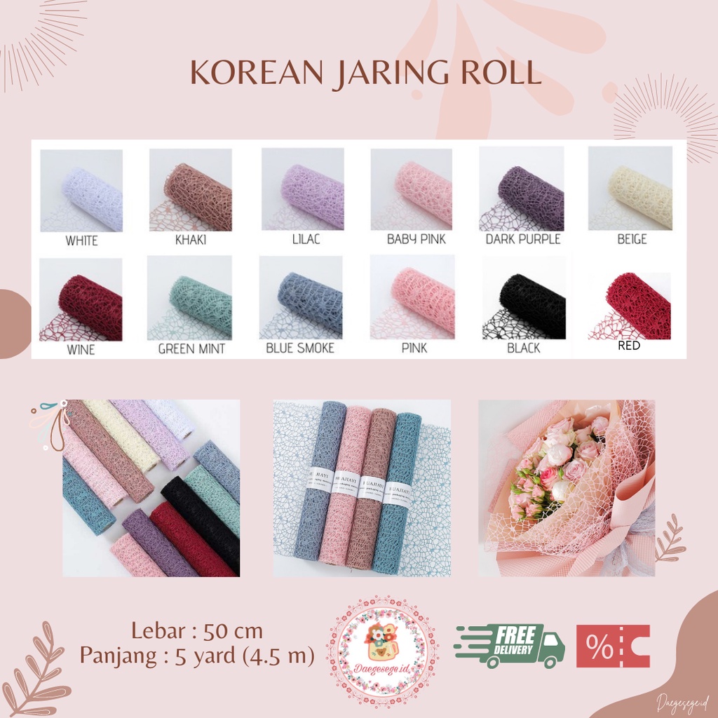 Jual Roll Flower Wrapping Korean Jaring Roll Flower Mesh Korean