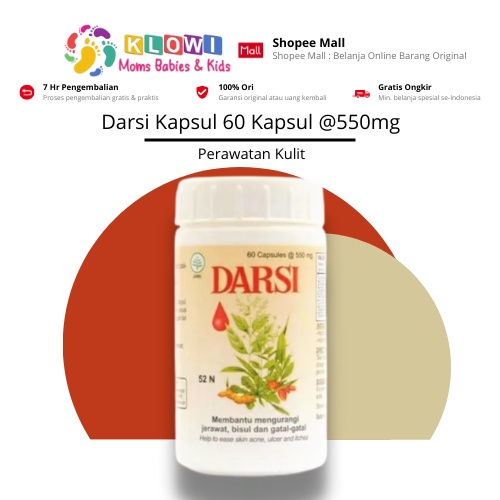 Jual Darsi Kapsul 60 Kapsul 550 Mg Obat Jerawat Kembang Bulan