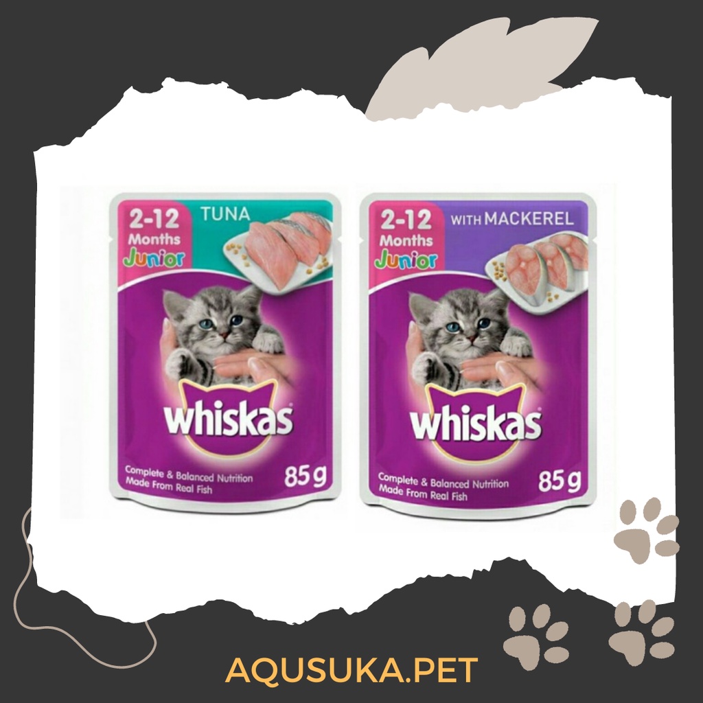 Jual Whiskas Pouch Sachet 80 Gram Junior Varian Makanan Kucing Basah