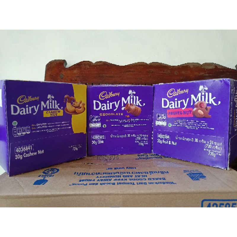 Jual CADBURY DAIRY MILK 30 GRAM 1BOX ISI 24PCS Shopee Indonesia