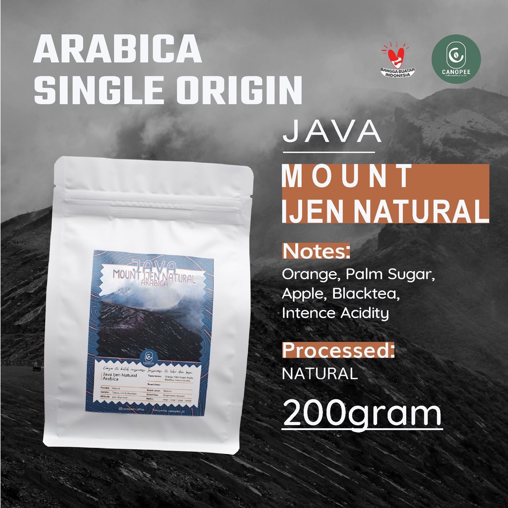 Jual Single Origin Coffee Arabika Java Mount Ijen Natural Gram