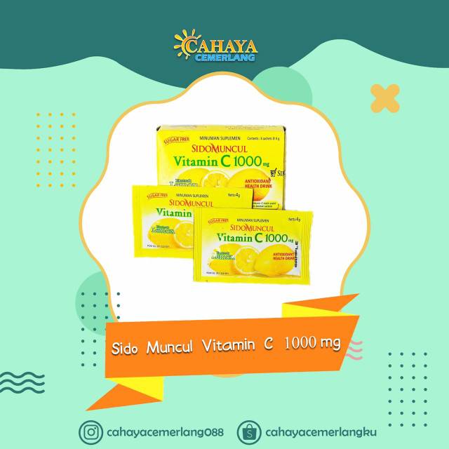 Jual Vitamin C Mg Sidomuncul Rasa Lemon Kotak Isi Sachet