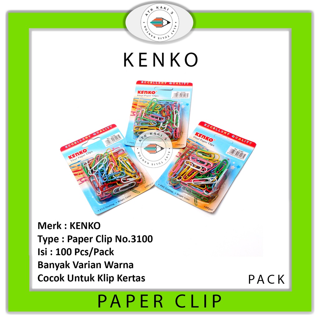 Jual Kenko Paper Clip Warna Warni No Pack Shopee Indonesia