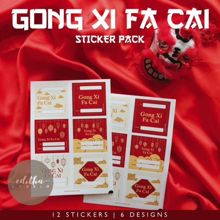 Jual Gong Xi Fa Cai Sticker Pack Stiker Imlek Chinese New Yeargong Xi