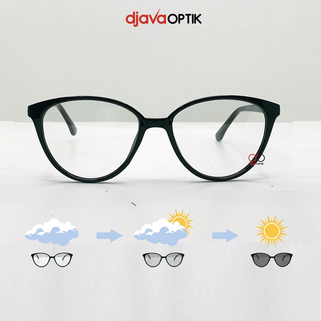 Jual Djava Optik Kacamata Yumna Cat Eye Lensa Photocromic Blueray