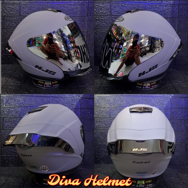 Jual HELM NJS KAIROZ SOLID GORILA GREY DOFF PAKET GANTENG TERMURAH