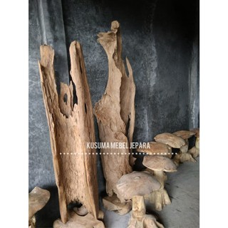 Jual Patung Abstrak Dekorasi Rustic Akar Kayu Jati Solid Tinggi Cm