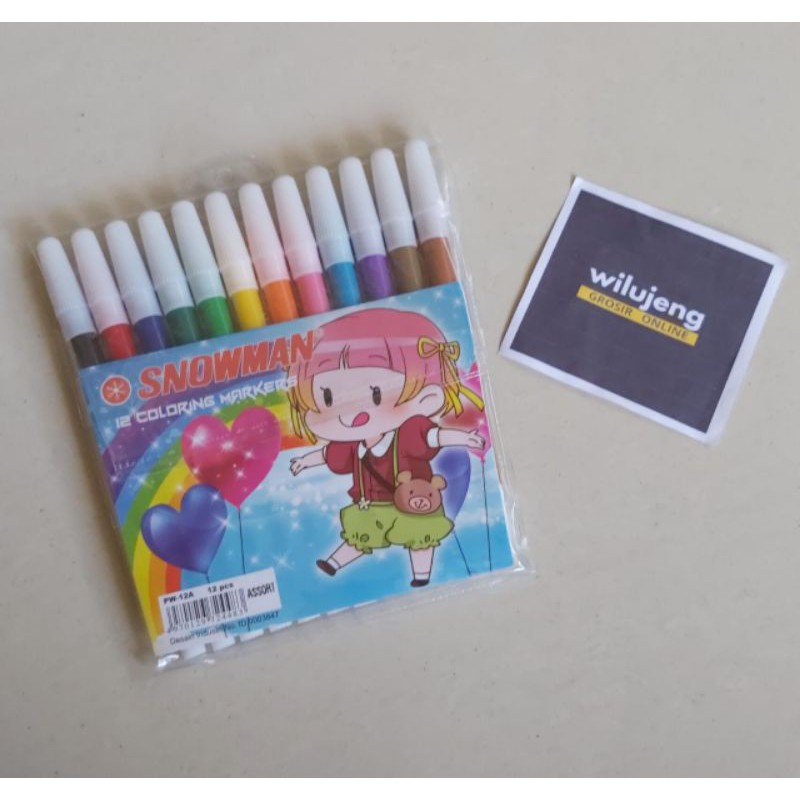 Jual Spidol Pencil Marker Snowman Pw A Set Gr Indonesia