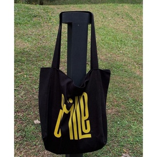 Jual Totebag Hitam Smile Tote Bag Kanvas Premium Tote Bag