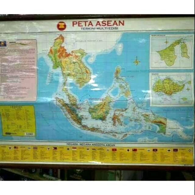 Jual PETA ASEAN EDISI GANTUNG BINGKAI MULTI EDISI Shopee Indonesia