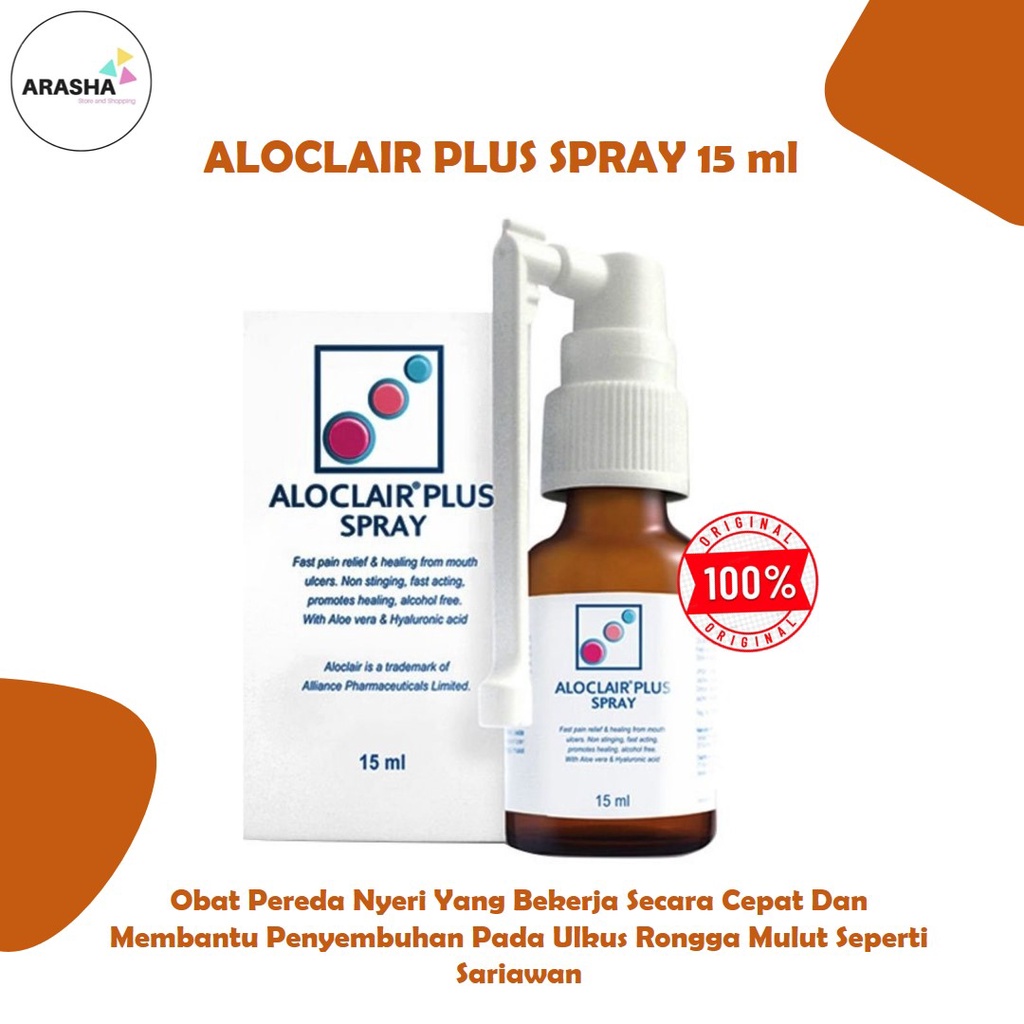 Jual ALOCLAIR PLUS SPRAY 15 ML Obat Luka Mulut Gusi Bengkak Berdarah