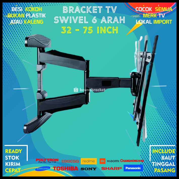 Jual Bracket Tv Led 55 50 24 40 49 43 Braket Lcd Gantungan TV 32 60