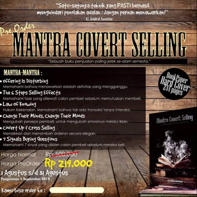 Jual Buku Bisnis Mcs Mantra Covert Selling Shopee Indonesia