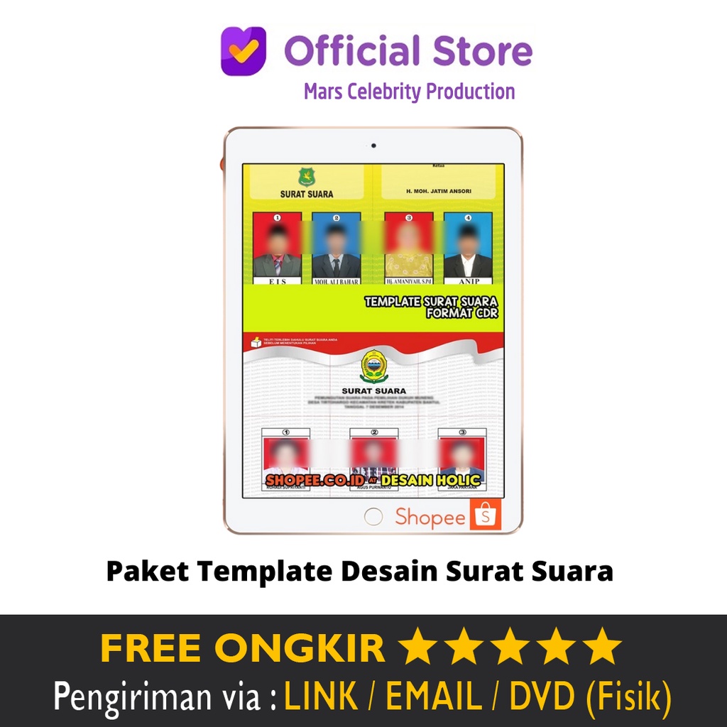 Jual Paket Template Desain Surat Suara Pilkades Pilkade Design Format