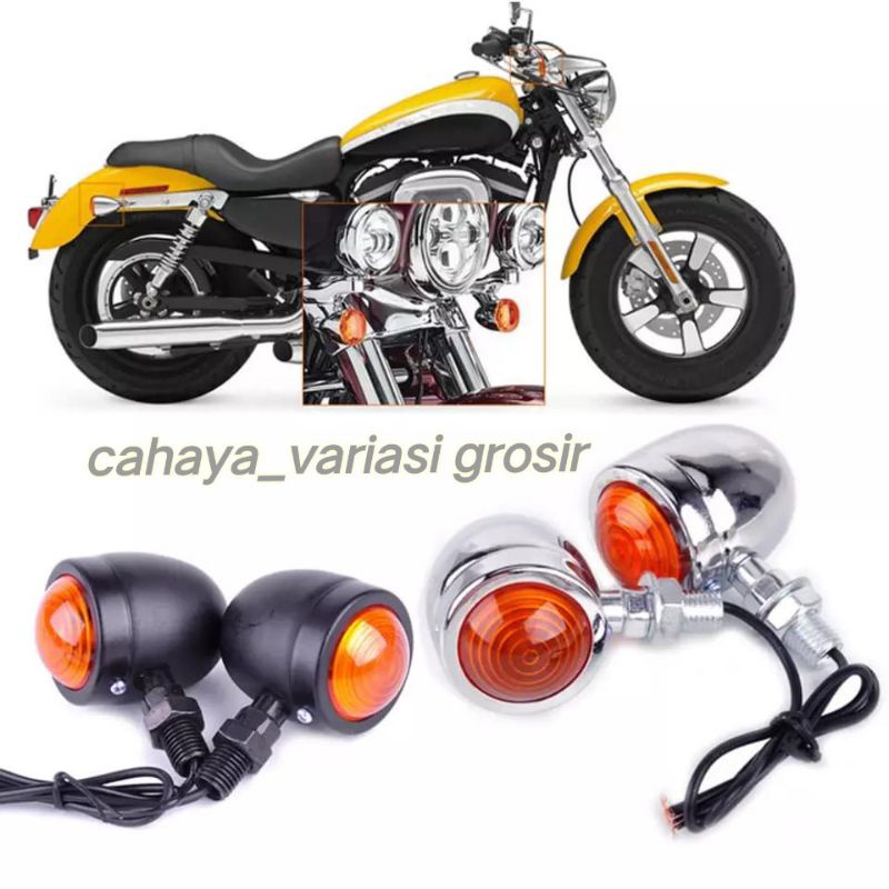 Jual Lampu Sein Acipi Mini Sein Sen Cb C70 Hitam Crome Sein Mini Besi