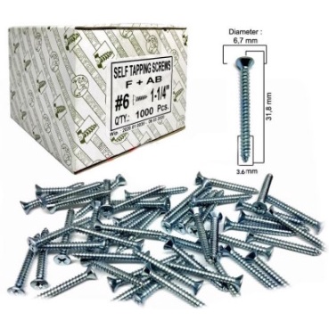 Jual Isi 1000 Pcs FAB 6x1 1 4 Skrup 3 Cm Tapping Screw Sekrup Baut