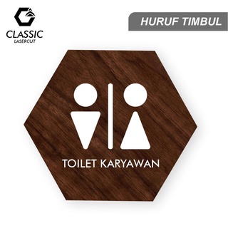 Jual Sign Toilet Karyawan Huruf Timbul Penanda Toilet Karyawan Sign