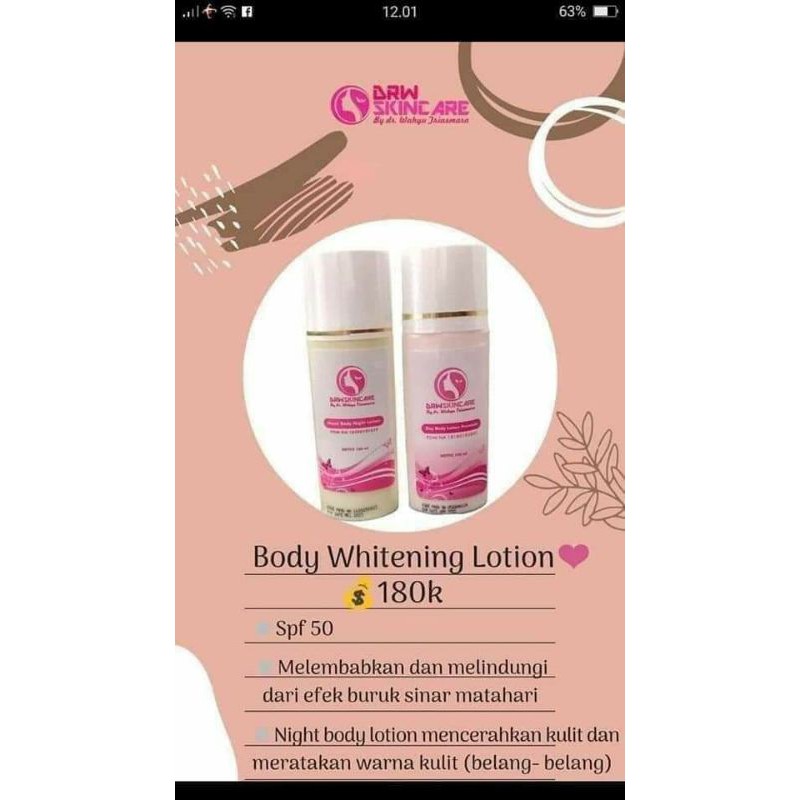 Jual DRW Skincare Paket Lotion Pemutih Badan Dua Sejoli Yg Bikin Kulit