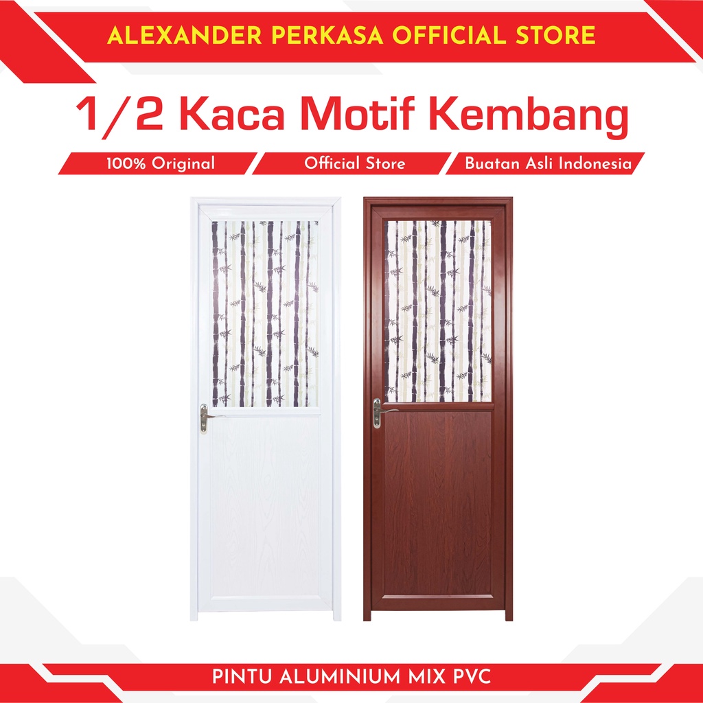 Jual PINTU ALUMIX ALUMINIUM MIX PINTU KAMAR MANDI 1 2 KACA MOTIF