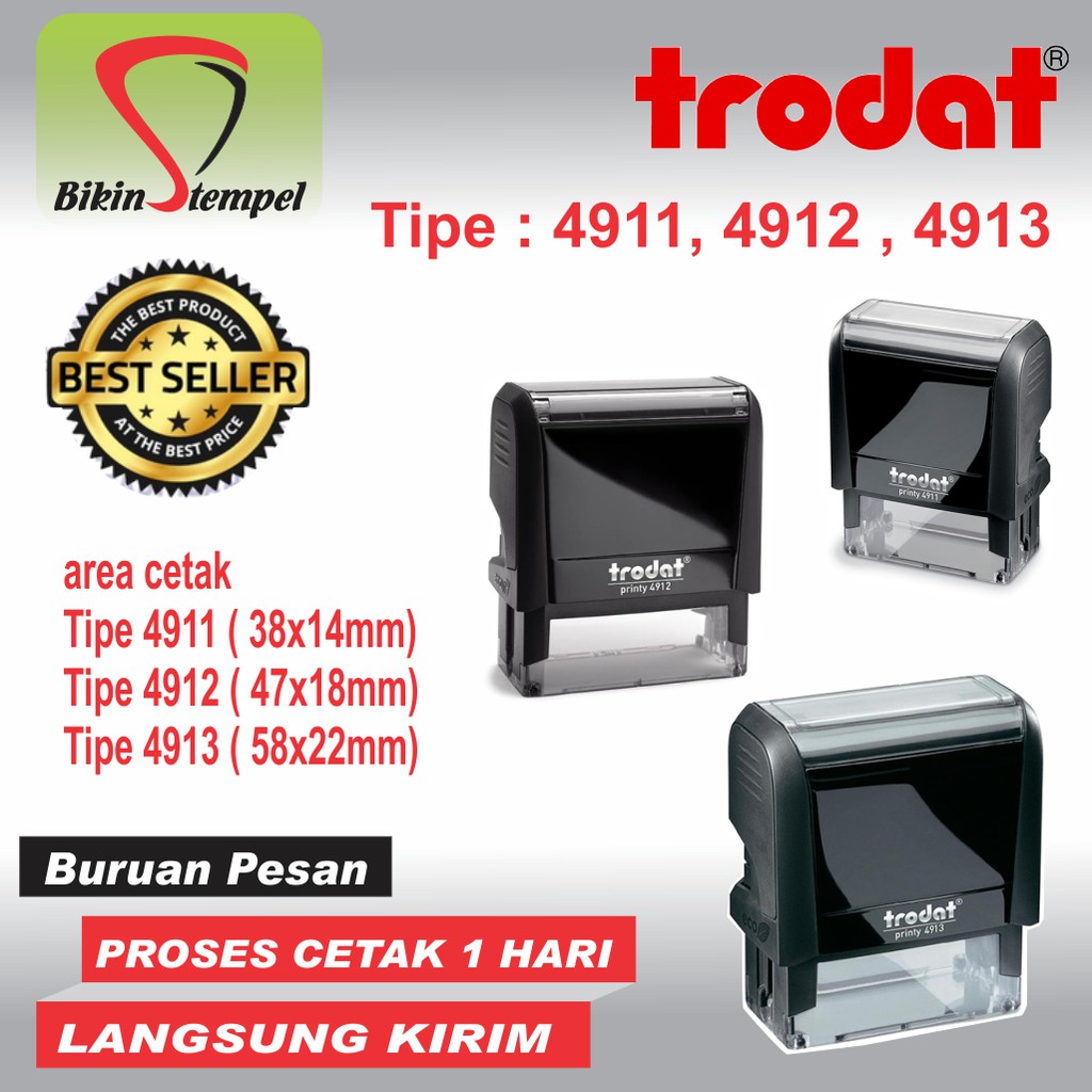 Jual Stempel Custom Trodat 4911 4912 4913 Stempel Nama Pegawai