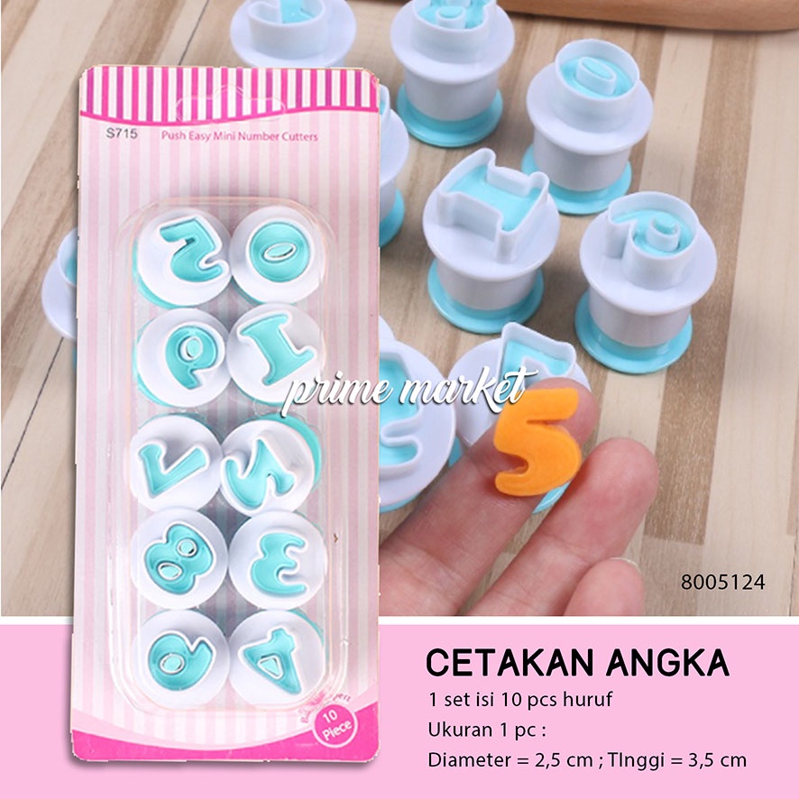 Jual Cetakan Angka Fondant Plunger Cetakan Kue Biskuit Cokelat