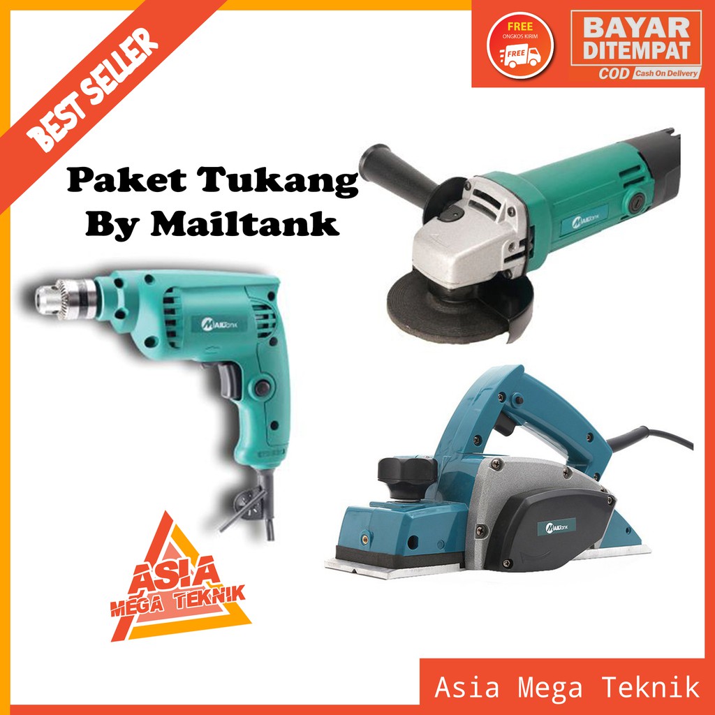 Jual Mailtank Paket Tukang Kayu Mesin Gerinda Tangan Mesin Bor Mm