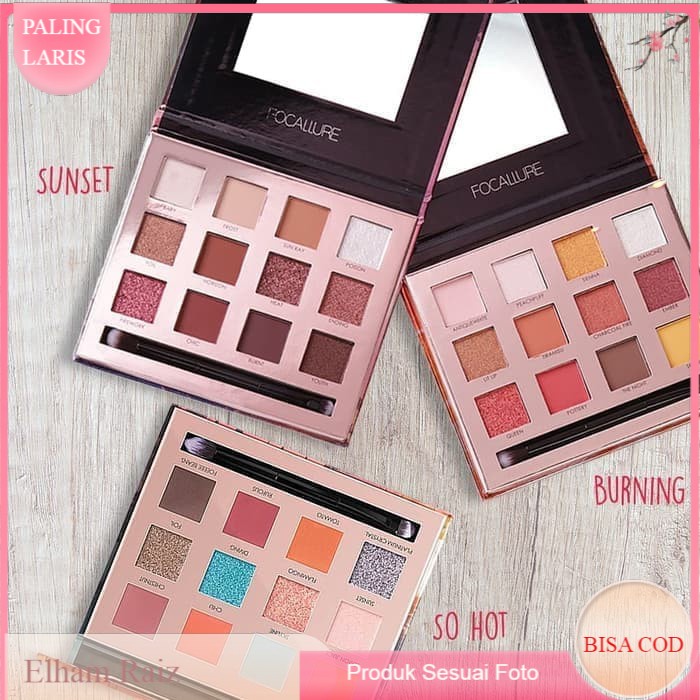 Jual Official Distributor Focallure 12 Colors Eyeshadow Sunset