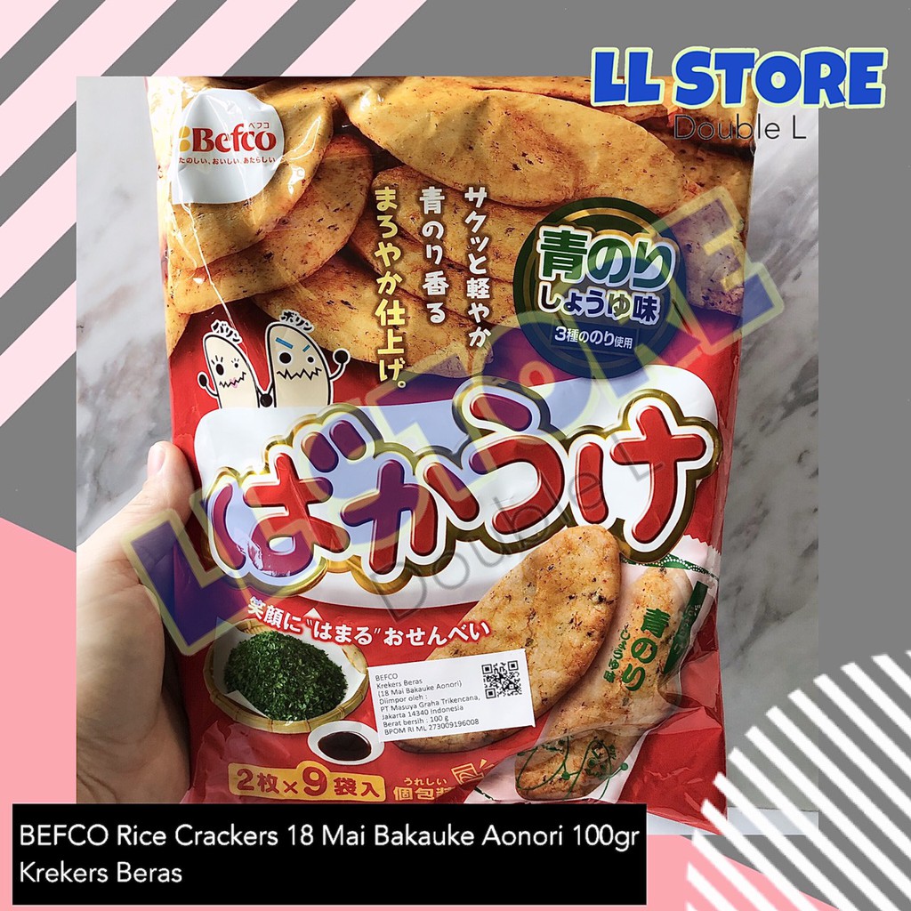 Jual BEFCO Rice Crackers 18 Mai Bakauke Aonori Krupuk Beras Jepang